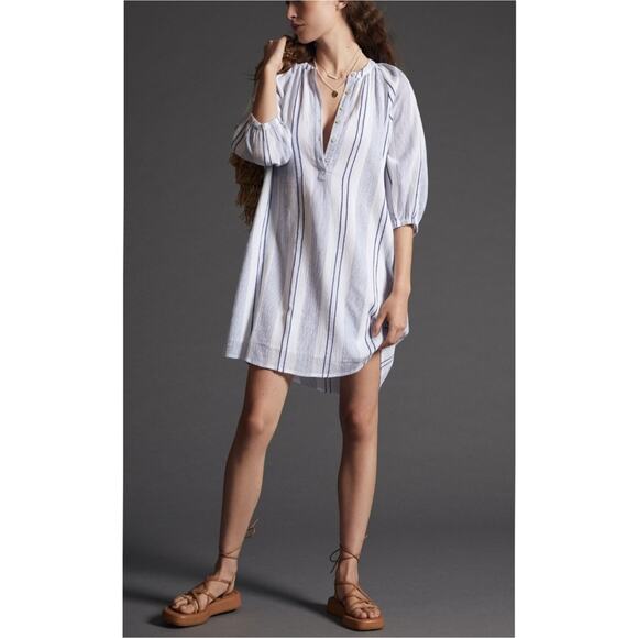 New Anthropologie Sundry Striped Henley Dress Size 1 - Picture 1 of 7